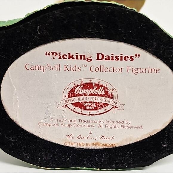 Vintage Campbells Kids Collection "Picking Daisies" Girl Figurine w/Flowers Hat - Picture 8 of 8